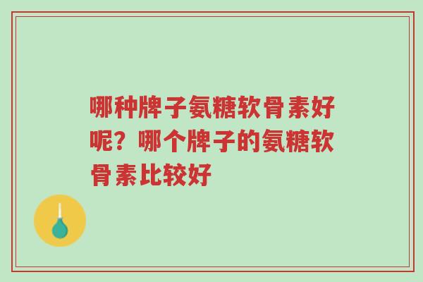 哪种牌子氨糖软骨素好呢?哪个牌子的氨糖软骨素比较好-第1张图片-超越 哪种牌子氨糖软骨素好呢?哪个牌子的氨糖软骨素比较好-第1张图片-超越
