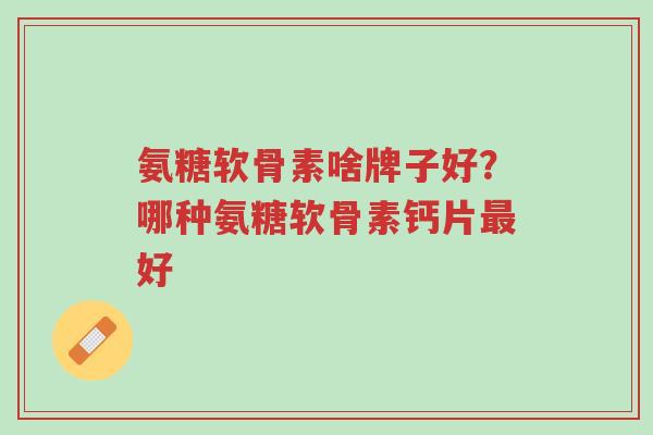 氨糖软骨素啥牌子好?哪种氨糖软骨素钙片最好-第1张图片-超越 氨糖软骨素啥牌子好?哪种氨糖软骨素钙片最好-第1张图片-超越