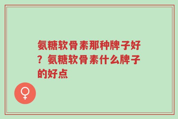 氨糖软骨素那种牌子好?氨糖软骨素什么牌子的好点-第1张图片-超越 氨糖软骨素那种牌子好?氨糖软骨素什么牌子的好点-第1张图片-超越