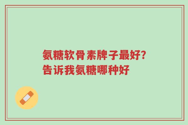 氨糖软骨素牌子最好?告诉我氨糖哪种好-第1张图片-超越 氨糖软骨素牌子最好?告诉我氨糖哪种好-第1张图片-超越