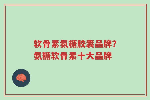 软骨素氨糖胶囊品牌?氨糖软骨素十大品牌-第1张图片-超越 软骨素氨糖胶囊品牌?氨糖软骨素十大品牌-第1张图片-超越