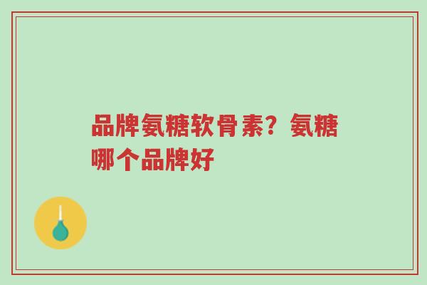 品牌氨糖软骨素?氨糖哪个品牌好-第1张图片-超越 品牌氨糖软骨素?氨糖哪个品牌好-第1张图片-超越