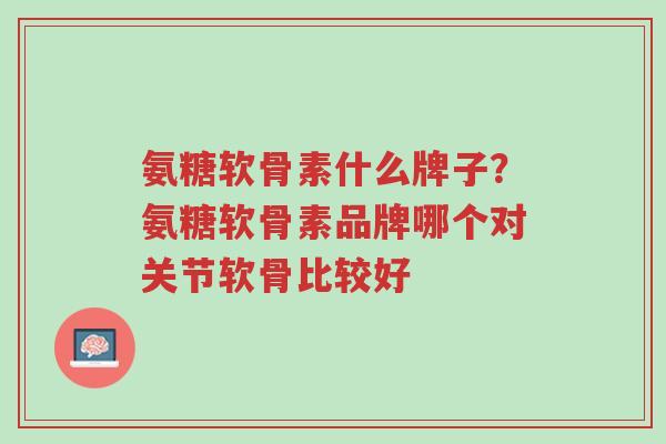 氨糖软骨素什么牌子?氨糖软骨素品牌哪个对关节软骨比较好-第1张图片-超越 氨糖软骨素什么牌子?氨糖软骨素品牌哪个对关节软骨比较好-第1张图片-超越