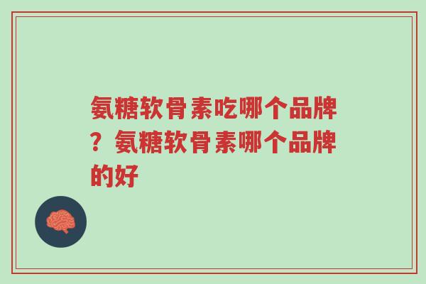氨糖软骨素吃哪个品牌?氨糖软骨素哪个品牌的好-第1张图片-超越 氨糖软骨素吃哪个品牌?氨糖软骨素哪个品牌的好-第1张图片-超越