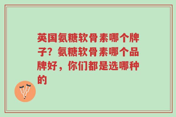 英国氨糖软骨素哪个牌子?氨糖软骨素哪个品牌好,你们都是选哪种的-第1张图片-超越 英国氨糖软骨素哪个牌子?氨糖软骨素哪个品牌好,你们都是选哪种的-第1张图片-超越