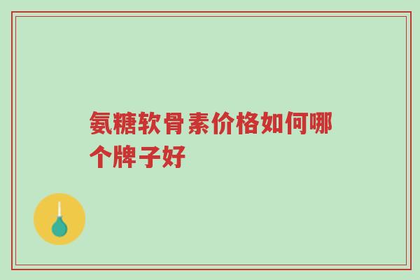 氨糖软骨素价格如何哪个牌子好-第1张图片-超越
