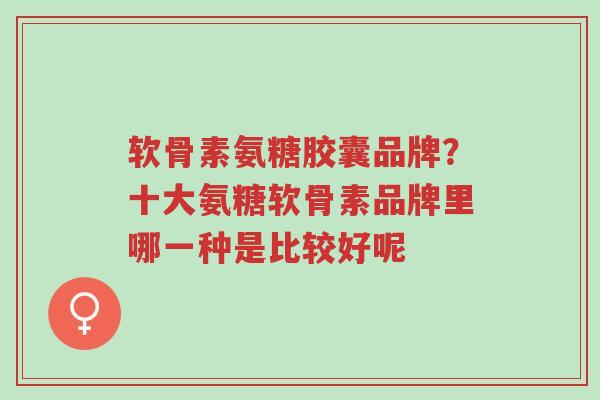 软骨素氨糖胶囊品牌?十大氨糖软骨素品牌里哪一种是比较好呢-第1张图片-超越 软骨素氨糖胶囊品牌?十大氨糖软骨素品牌里哪一种是比较好呢-第1张图片-超越