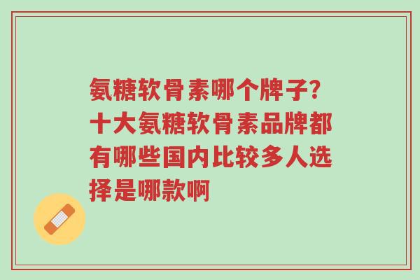 氨糖软骨素哪个牌子?十大氨糖软骨素品牌都有哪些国内比较多人选择是哪款啊-第1张图片-超越 氨糖软骨素哪个牌子?十大氨糖软骨素品牌都有哪些国内比较多人选择是哪款啊-第1张图片-超越