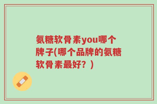氨糖软骨素you哪个牌子(哪个品牌的氨糖软骨素最好?)-第1张图片-超越 氨糖软骨素you哪个牌子(哪个品牌的氨糖软骨素最好?)-第1张图片-超越