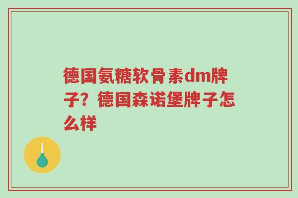 德国氨糖软骨素dm牌子？德国森诺堡牌子怎么样-第1张图片-超越