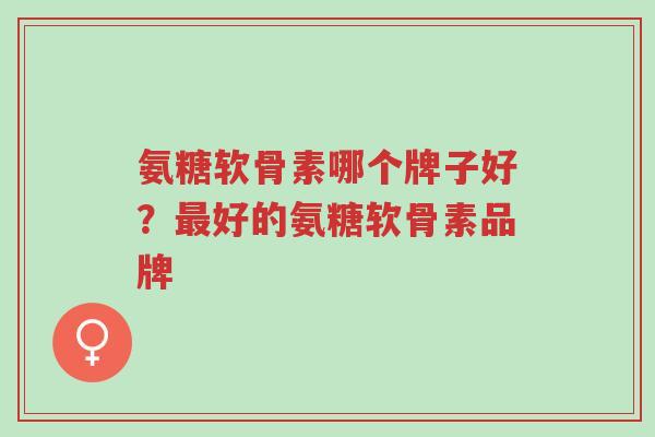 氨糖软骨素哪个牌子好?最好的氨糖软骨素品牌-第1张图片-超越 氨糖软骨素哪个牌子好?最好的氨糖软骨素品牌-第1张图片-超越