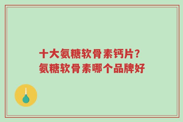 十大氨糖软骨素钙片?氨糖软骨素哪个品牌好-第1张图片-超越 十大氨糖软骨素钙片?氨糖软骨素哪个品牌好-第1张图片-超越