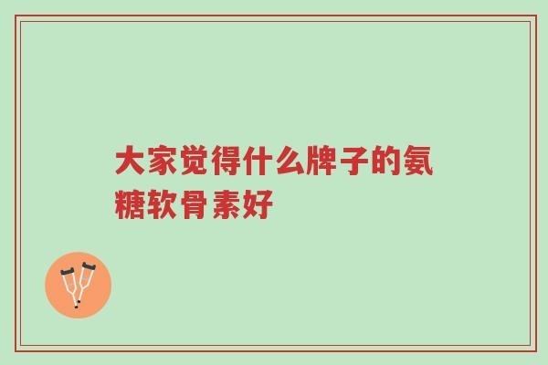 大家觉得什么牌子的氨糖软骨素好-第1张图片-超越 大家觉得什么牌子的氨糖软骨素好-第1张图片-超越