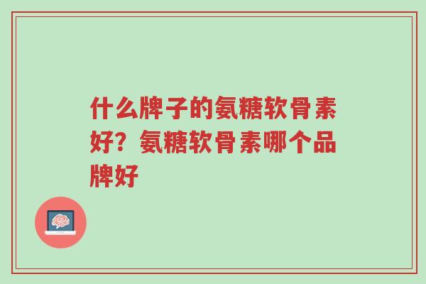 什么牌子的氨糖软骨素好?氨糖软骨素哪个品牌好-第1张图片-超越 什么牌子的氨糖软骨素好?氨糖软骨素哪个品牌好-第1张图片-超越