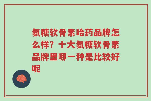 氨糖软骨素哈药品牌怎么样?十大氨糖软骨素品牌里哪一种是比较好呢-第1张图片-超越 氨糖软骨素哈药品牌怎么样?十大氨糖软骨素品牌里哪一种是比较好呢-第1张图片-超越