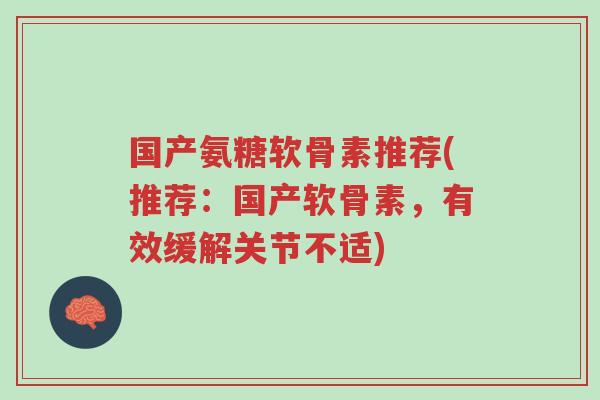国产氨糖软骨素推荐(推荐:国产软骨素,有效缓解关节不适)-第1张图片-超越 国产氨糖软骨素推荐(推荐:国产软骨素,有效缓解关节不适)-第1张图片-超越