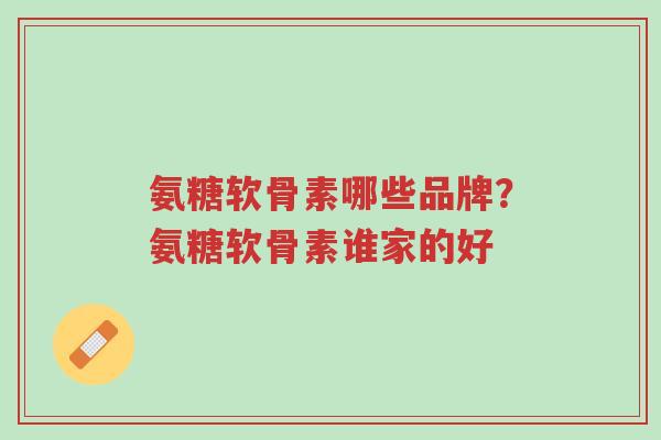 氨糖软骨素哪些品牌?氨糖软骨素谁家的好-第1张图片-超越 氨糖软骨素哪些品牌?氨糖软骨素谁家的好-第1张图片-超越