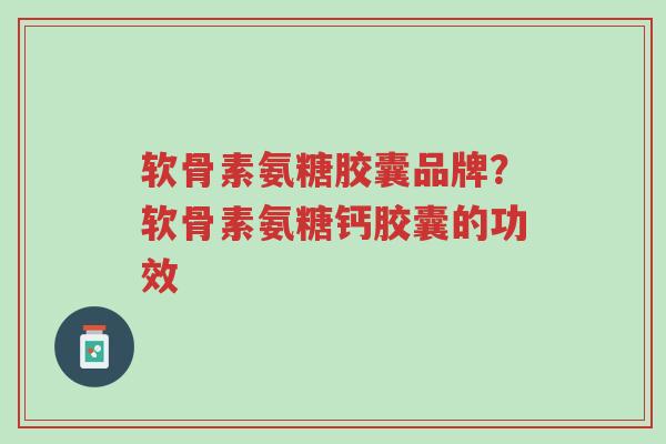 软骨素氨糖胶囊品牌?软骨素氨糖钙胶囊的功效-第1张图片-超越 软骨素氨糖胶囊品牌?软骨素氨糖钙胶囊的功效-第1张图片-超越