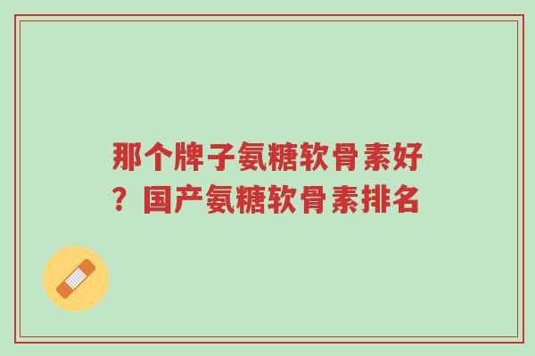 那个牌子氨糖软骨素好?国产氨糖软骨素排名-第1张图片-超越 那个牌子氨糖软骨素好?国产氨糖软骨素排名-第1张图片-超越