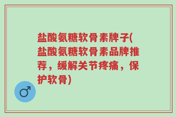盐酸氨糖软骨素牌子(盐酸氨糖软骨素品牌推荐,缓解关节疼痛,保护软骨)-第1张图片-超越 盐酸氨糖软骨素牌子(盐酸氨糖软骨素品牌推荐,缓解关节疼痛,保护软骨)-第1张图片-超越