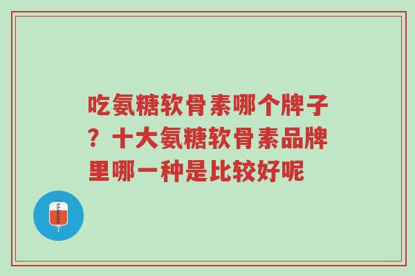 吃氨糖软骨素哪个牌子？十大氨糖软骨素品牌里哪一种是比较好呢-第1张图片-超越