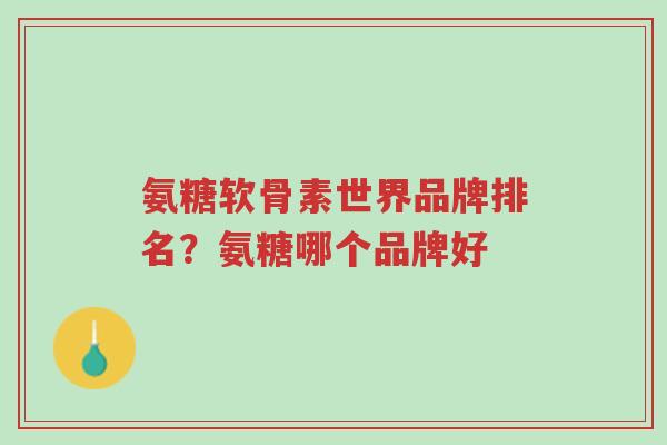 氨糖软骨素世界品牌排名?氨糖哪个品牌好-第1张图片-超越 氨糖软骨素世界品牌排名?氨糖哪个品牌好-第1张图片-超越