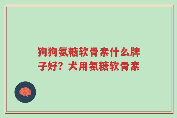 狗狗氨糖软骨素什么牌子好?犬用氨糖软骨素-第1张图片-超越 狗狗氨糖软骨素什么牌子好?犬用氨糖软骨素-第1张图片-超越