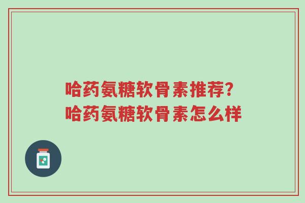 哈药氨糖软骨素推荐?哈药氨糖软骨素怎么样-第1张图片-超越 哈药氨糖软骨素推荐?哈药氨糖软骨素怎么样-第1张图片-超越