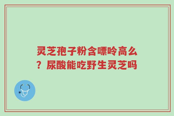 灵芝孢子粉含嘌呤高么?尿酸能吃野生灵芝吗-第1张图片-超越 灵芝孢子粉含嘌呤高么?尿酸能吃野生灵芝吗-第1张图片-超越