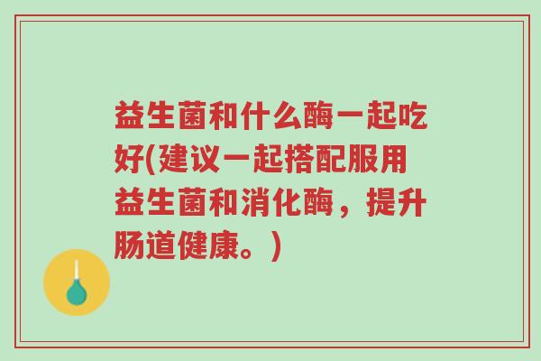 益生菌和什么酶一起吃好(建议一起搭配服用益生菌和消化酶,提升肠道健康。)-第1张图片-超越 益生菌和什么酶一起吃好(建议一起搭配服用益生菌和消化酶,提升肠道健康。)-第1张图片-超越