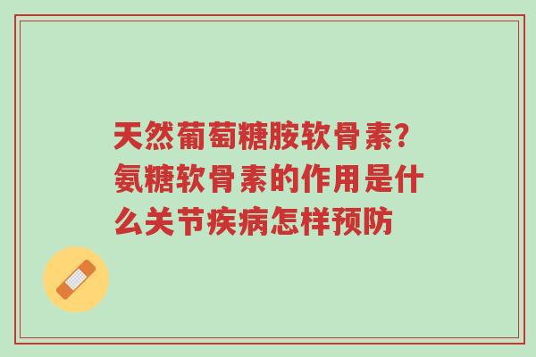 天然葡萄糖胺软骨素?氨糖软骨素的作用是什么关节疾病怎样预防-第1张图片-超越 天然葡萄糖胺软骨素?氨糖软骨素的作用是什么关节疾病怎样预防-第1张图片-超越