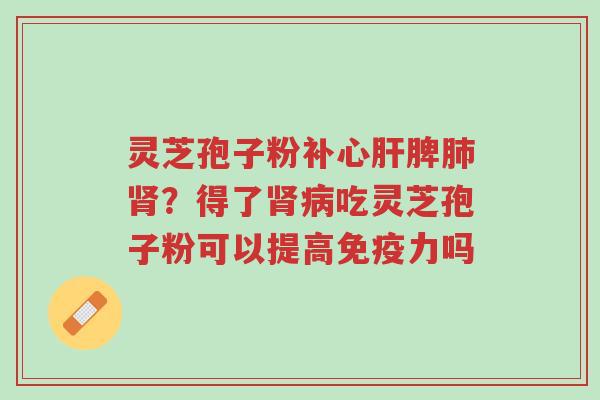 灵芝孢子粉补心肝脾肺肾?得了肾病吃灵芝孢子粉可以提高免疫力吗-第1张图片-超越 灵芝孢子粉补心肝脾肺肾?得了肾病吃灵芝孢子粉可以提高免疫力吗-第1张图片-超越