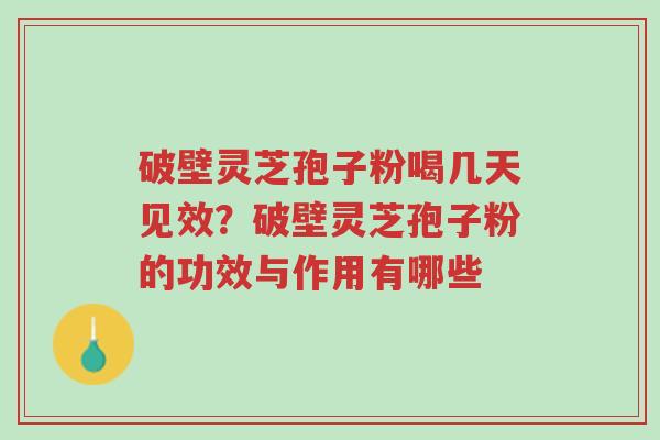 破壁灵芝孢子粉喝几天见效?破壁灵芝孢子粉的功效与作用有哪些-第1张图片-超越 破壁灵芝孢子粉喝几天见效?破壁灵芝孢子粉的功效与作用有哪些-第1张图片-超越
