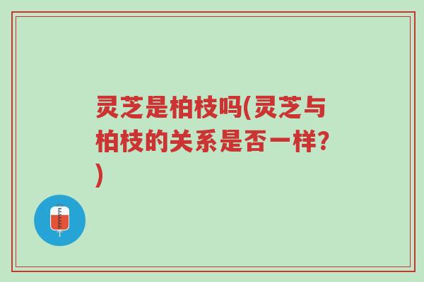 灵芝是柏枝吗(灵芝与柏枝的关系是否一样?)-第1张图片-超越 灵芝是柏枝吗(灵芝与柏枝的关系是否一样?)-第1张图片-超越