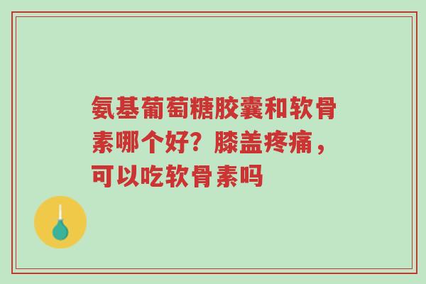 氨基葡萄糖胶囊和软骨素哪个好?膝盖疼痛,可以吃软骨素吗-第1张图片-超越 氨基葡萄糖胶囊和软骨素哪个好?膝盖疼痛,可以吃软骨素吗-第1张图片-超越