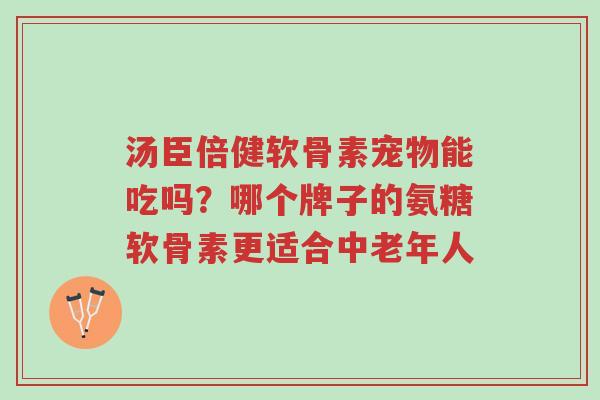 汤臣倍健软骨素宠物能吃吗?哪个牌子的氨糖软骨素更适合中老年人-第1张图片-超越 汤臣倍健软骨素宠物能吃吗?哪个牌子的氨糖软骨素更适合中老年人-第1张图片-超越