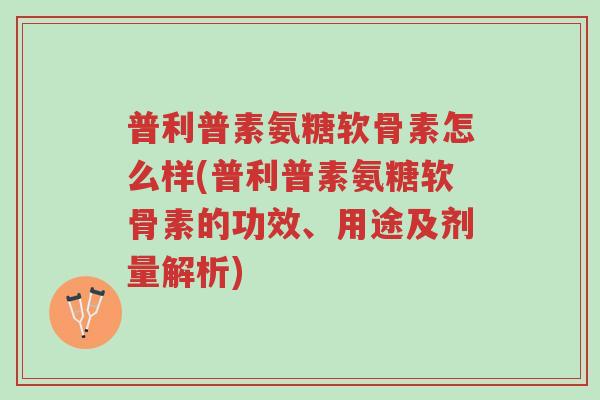 普利普素氨糖软骨素怎么样(普利普素氨糖软骨素的功效、用途及剂量解析)-第1张图片-超越 普利普素氨糖软骨素怎么样(普利普素氨糖软骨素的功效、用途及剂量解析)-第1张图片-超越