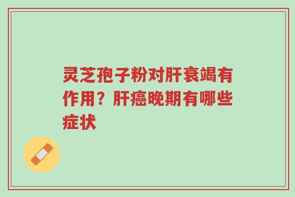 灵芝孢子粉对肝衰竭有作用?肝癌晚期有哪些症状-第1张图片-超越 灵芝孢子粉对肝衰竭有作用?肝癌晚期有哪些症状-第1张图片-超越
