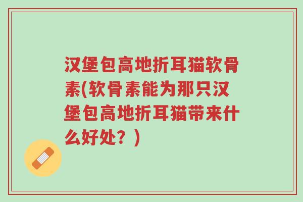 汉堡包高地折耳猫软骨素(软骨素能为那只汉堡包高地折耳猫带来什么好处？)-第1张图片-超越