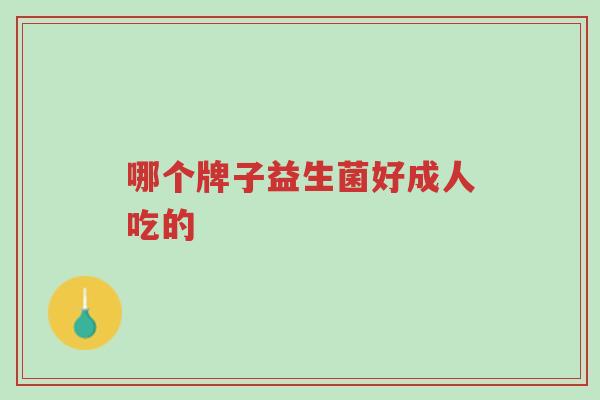 哪个牌子益生菌好成人吃的-第1张图片-超越 哪个牌子益生菌好成人吃的-第1张图片-超越