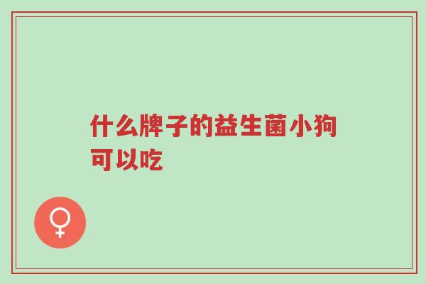 什么牌子的益生菌小狗可以吃-第1张图片-超越