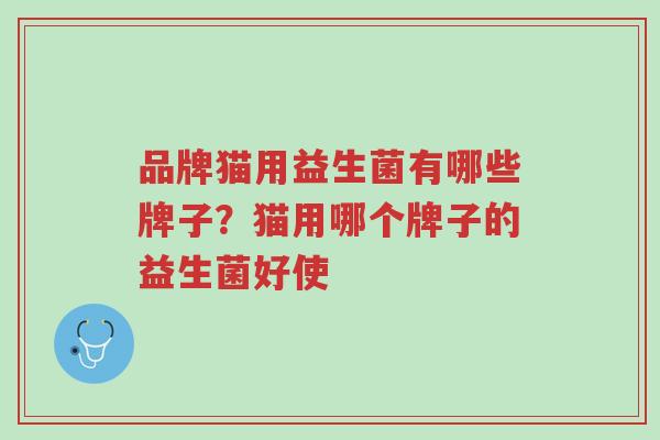 品牌猫用益生菌有哪些牌子?猫用哪个牌子的益生菌好使-第1张图片-超越 品牌猫用益生菌有哪些牌子?猫用哪个牌子的益生菌好使-第1张图片-超越