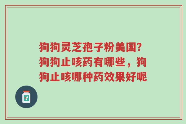 狗狗灵芝孢子粉美国?狗狗止咳药有哪些,狗狗止咳哪种药效果好呢-第1张图片-超越 狗狗灵芝孢子粉美国?狗狗止咳药有哪些,狗狗止咳哪种药效果好呢-第1张图片-超越