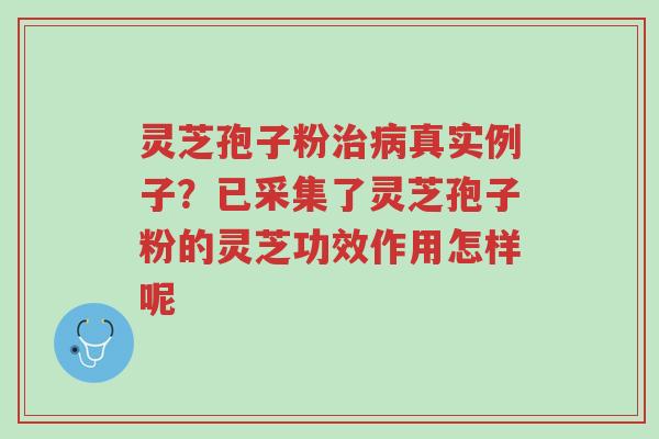 灵芝孢子粉治病真实例子?已采集了灵芝孢子粉的灵芝功效作用怎样呢-第1张图片-超越 灵芝孢子粉治病真实例子?已采集了灵芝孢子粉的灵芝功效作用怎样呢-第1张图片-超越