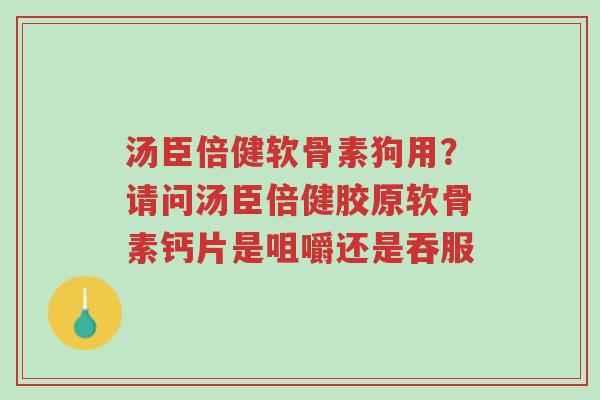 汤臣倍健软骨素狗用?请问汤臣倍健胶原软骨素钙片是咀嚼还是吞服-第1张图片-超越 汤臣倍健软骨素狗用?请问汤臣倍健胶原软骨素钙片是咀嚼还是吞服-第1张图片-超越