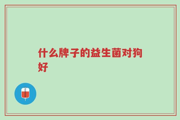 什么牌子的益生菌对狗好-第1张图片-超越 什么牌子的益生菌对狗好-第1张图片-超越