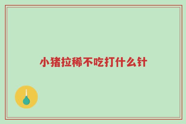 小猪拉稀不吃打什么针-第1张图片-超越 小猪拉稀不吃打什么针-第1张图片-超越