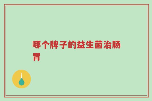 哪个牌子的益生菌治肠胃-第1张图片-超越