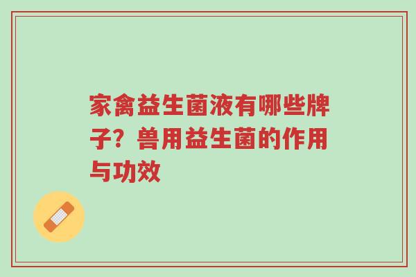 家禽益生菌液有哪些牌子？兽用益生菌的作用与功效-第1张图片-超越