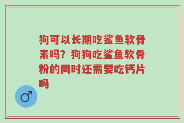 狗可以长期吃鲨鱼软骨素吗?狗狗吃鲨鱼软骨粉的同时还需要吃钙片吗-第1张图片-超越 狗可以长期吃鲨鱼软骨素吗?狗狗吃鲨鱼软骨粉的同时还需要吃钙片吗-第1张图片-超越
